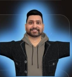 A kClo avatar generated from a photo, wearing a denim jacket